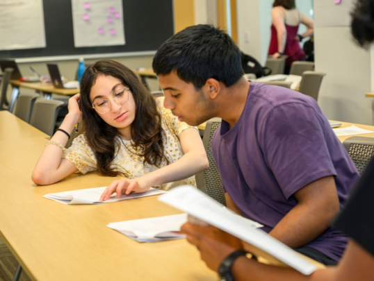 Students working together on assignment