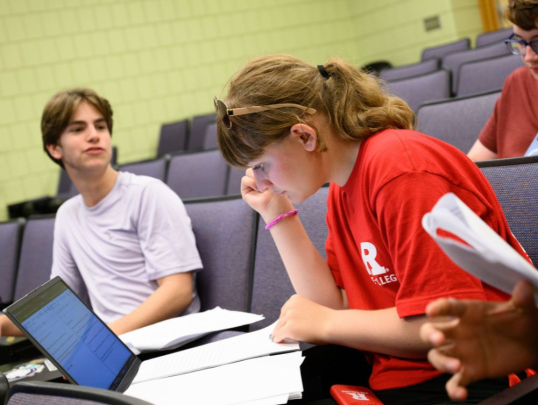 Student studying for their mock trial