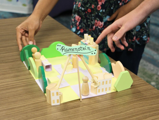 Students presenting idea to class